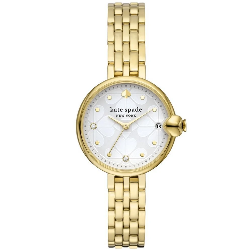 商品Kate Spade|Women's Chelsea Park Three-Hand Date Gold-Tone Stainless Steel Mesh Bracelet Watch, 32mm,价格¥1691,第1张图片
