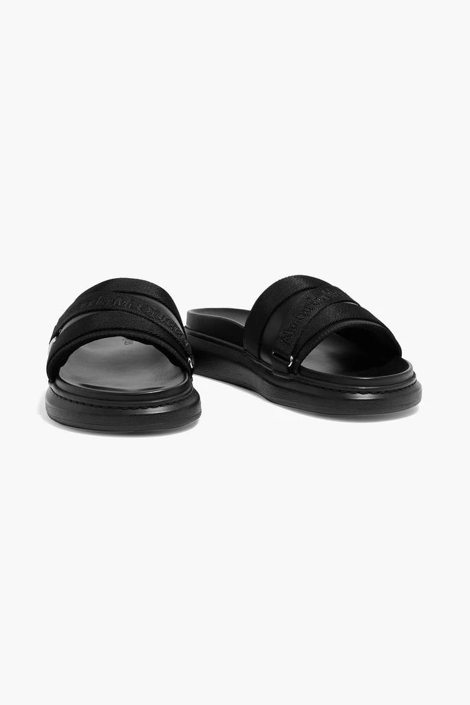 商品Alexander McQueen|Leather-trimmed woven slides,价格¥1280,第4张图片详细描述