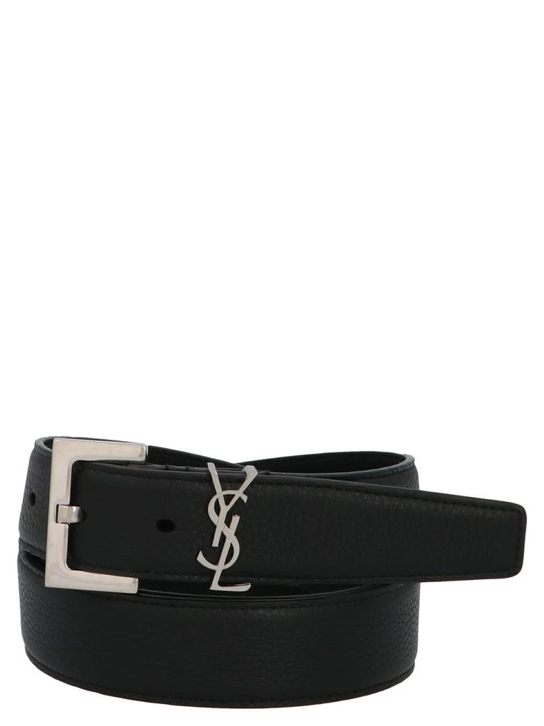 商品Yves Saint Laurent|Saint Laurent Monogram Logo Plaque Belt,价格¥2863,第1张图片