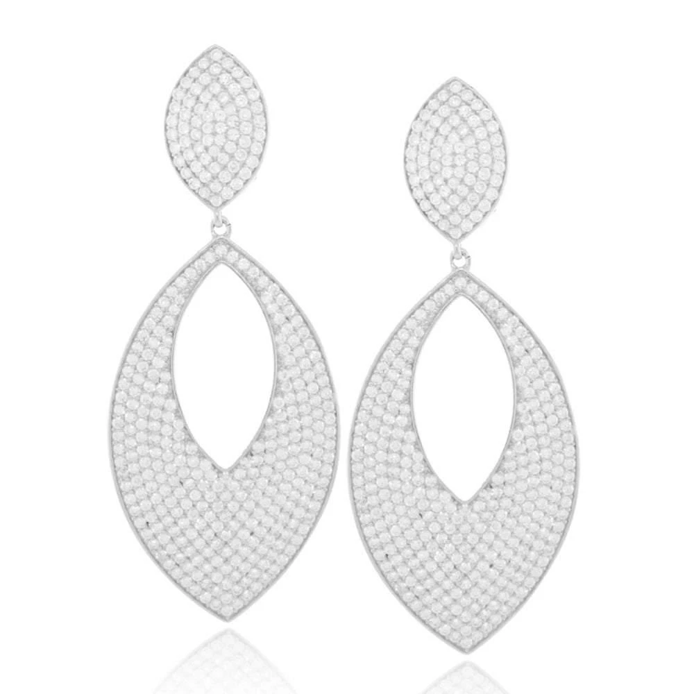 商品Suzy Levian|Suzy Levian Cubic Zirconia Sterling Silver Diamond Shape Drop Earrings,价格¥1744,第2张图片详细描述