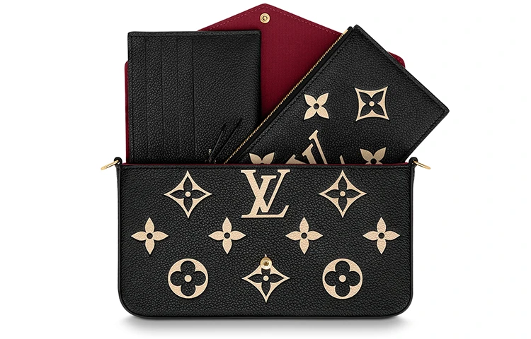 商品[国内直发] Louis Vuitton|Pochette Félicie 信封式构型标志性徽标压纹 软粒面牛皮革 三合一链条包手拿包斜挎包单肩包 女款 黑色,价格¥14907,第7张图片详细描述