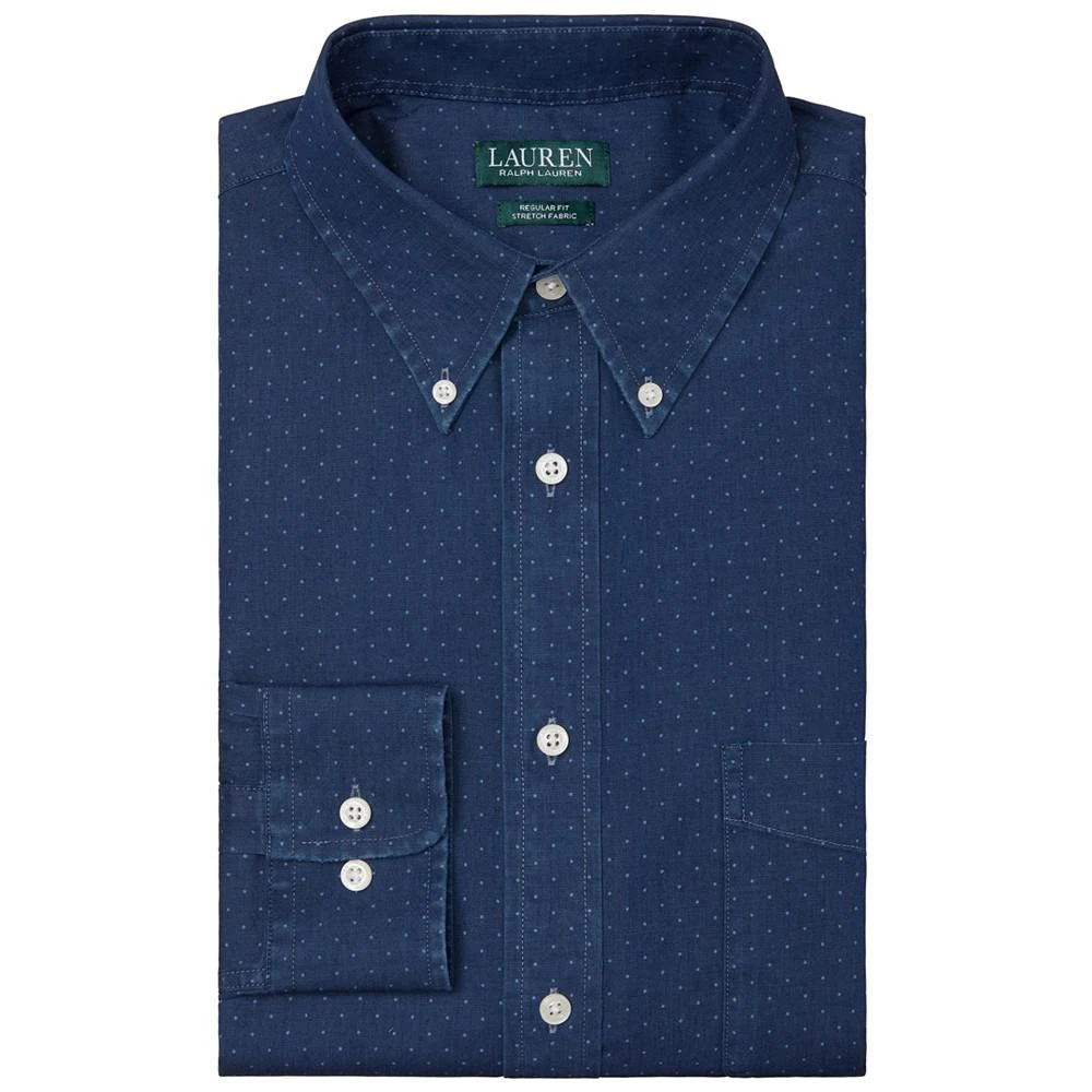 商品Ralph Lauren|Men's Classic/Regular-Fit Shorter Length Dot-Print Dress Shirt,价格¥107,第3张图片详细描述