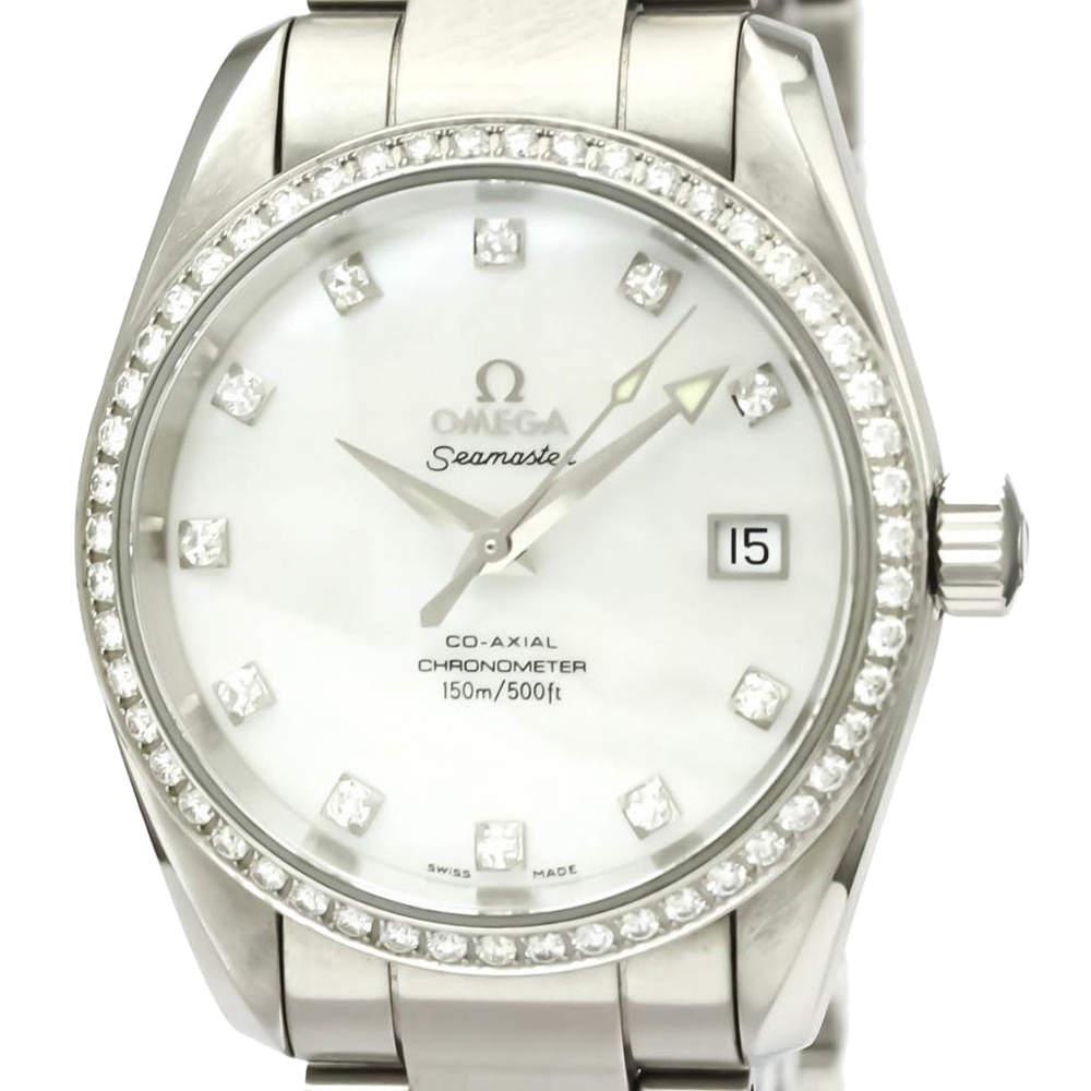 Omega MOP Diamonds Stainless Steel Seamaster Aqua Terra Co-Axial 2509.75 Men's Wristwatch 36 MM商品第2张图片规格展示