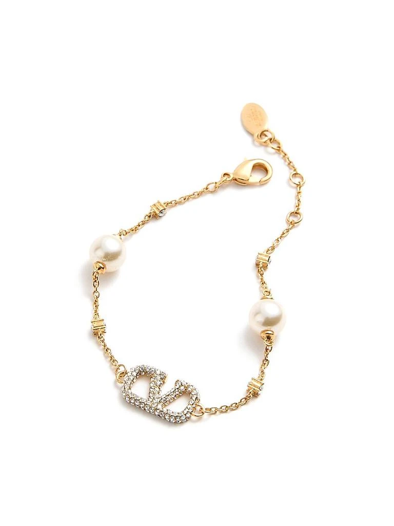 商品Valentino|VLogo Signature Bracelet in Metal, Swarovski® Crystals and Pearls,价格¥5103,第3张图片详细描述