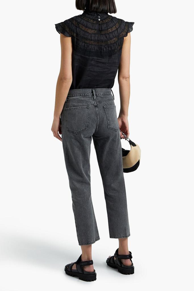 Le Piper cropped faded straight leg jeans商品第1张图片规格展示