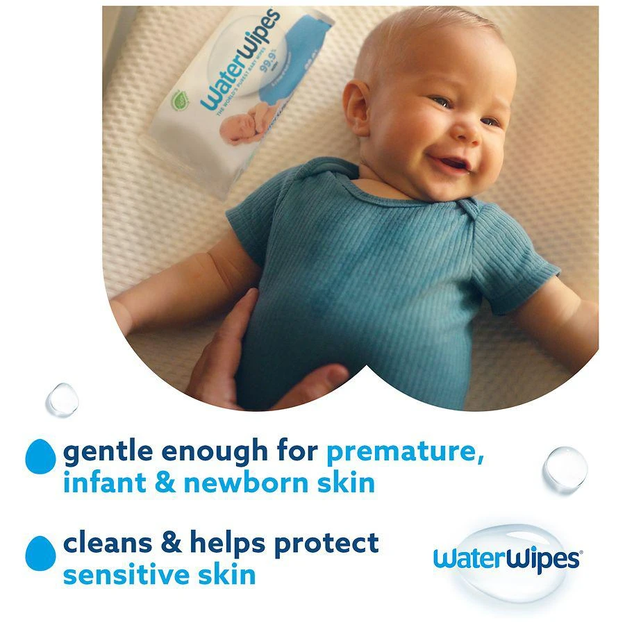 商品WaterWipes|Plastic-Free Original Baby Wipes, Hypoallergenic for Sensitive Skin Unscented,价格¥141,第5张图片详细描述