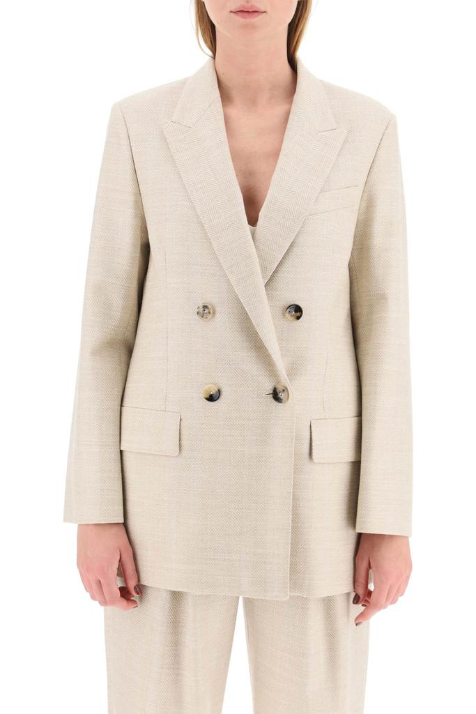 Agnona double-breasted wool silk blazer商品第2张图片规格展示