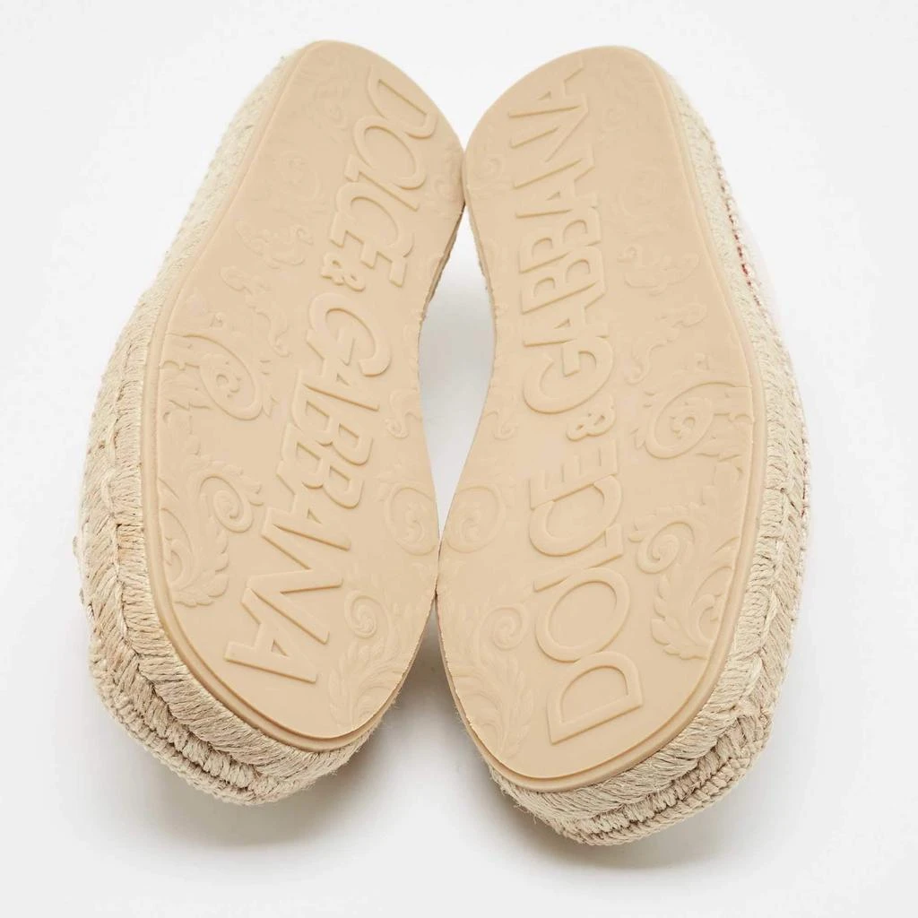 Dolce & Gabbana Beige Canvas Embroidered Slip On Espadrilles Size 40 商品