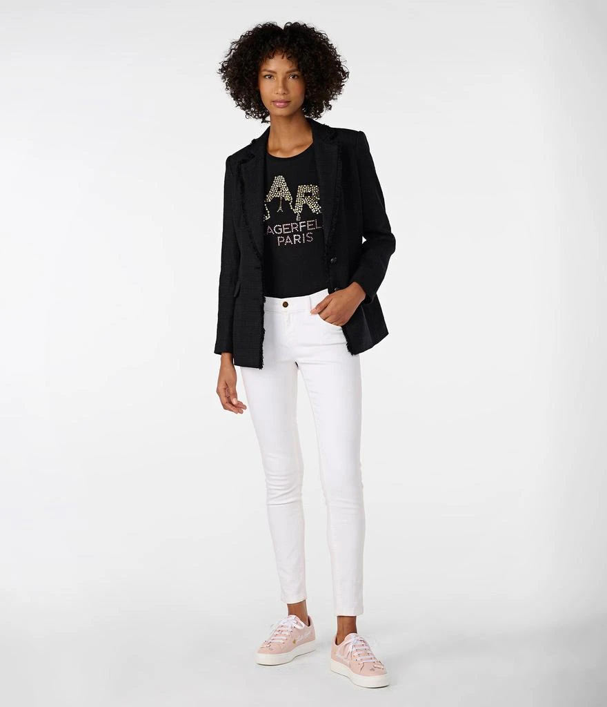 商品Karl Lagerfeld Paris|PINS AND PEARLS LOGO TEE,价格¥452,第4张图片详细描述