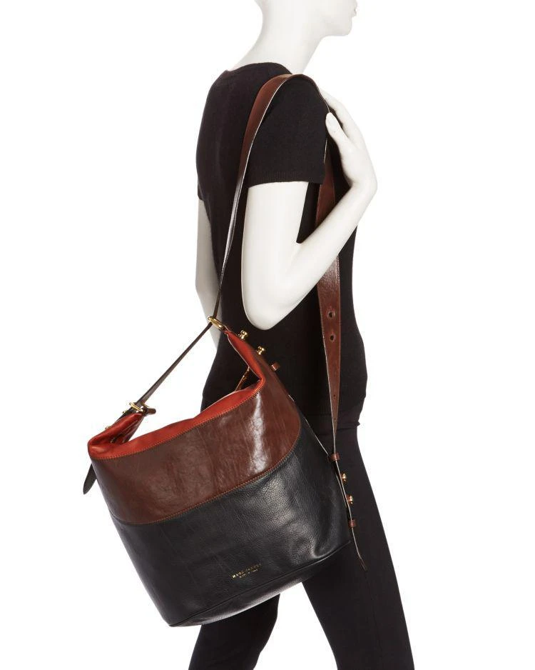 商品Marc Jacobs|The Exaggerated Sling Tricolor Leather Hobo,价格¥4911,第3张图片详细描述