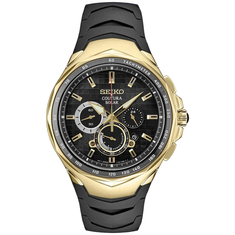 商品Seiko|Men's Chronograph Coutura Solar Black Rubber Strap Watch 46mm,价格¥2595,第1张图片