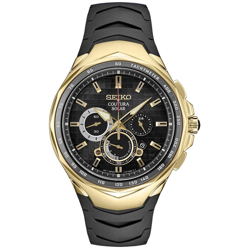 商品Seiko|Men's Chronograph Coutura Solar Black Rubber Strap Watch 46mm,价格¥3316,第1张图片