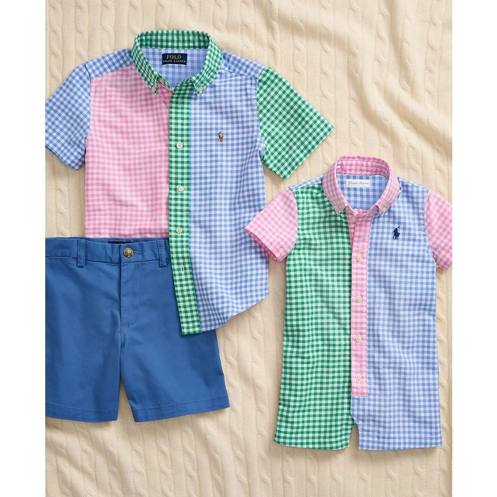 商品Ralph Lauren|Baby Boys Gingham Cotton Oxford Fun Shortall,价格¥188,第3张图片详细描述