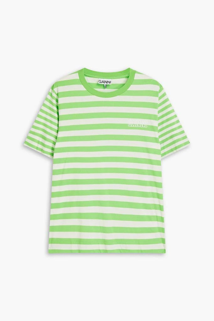 商品Ganni|Striped organic cotton-jersey T-shirt,价格¥315,第3张图片详细描述