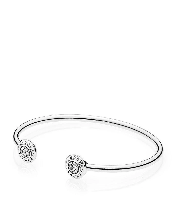 商品PANDORA|Sterling Silver & Cubic Zirconia Signature Cuff,价格¥483,第1张图片