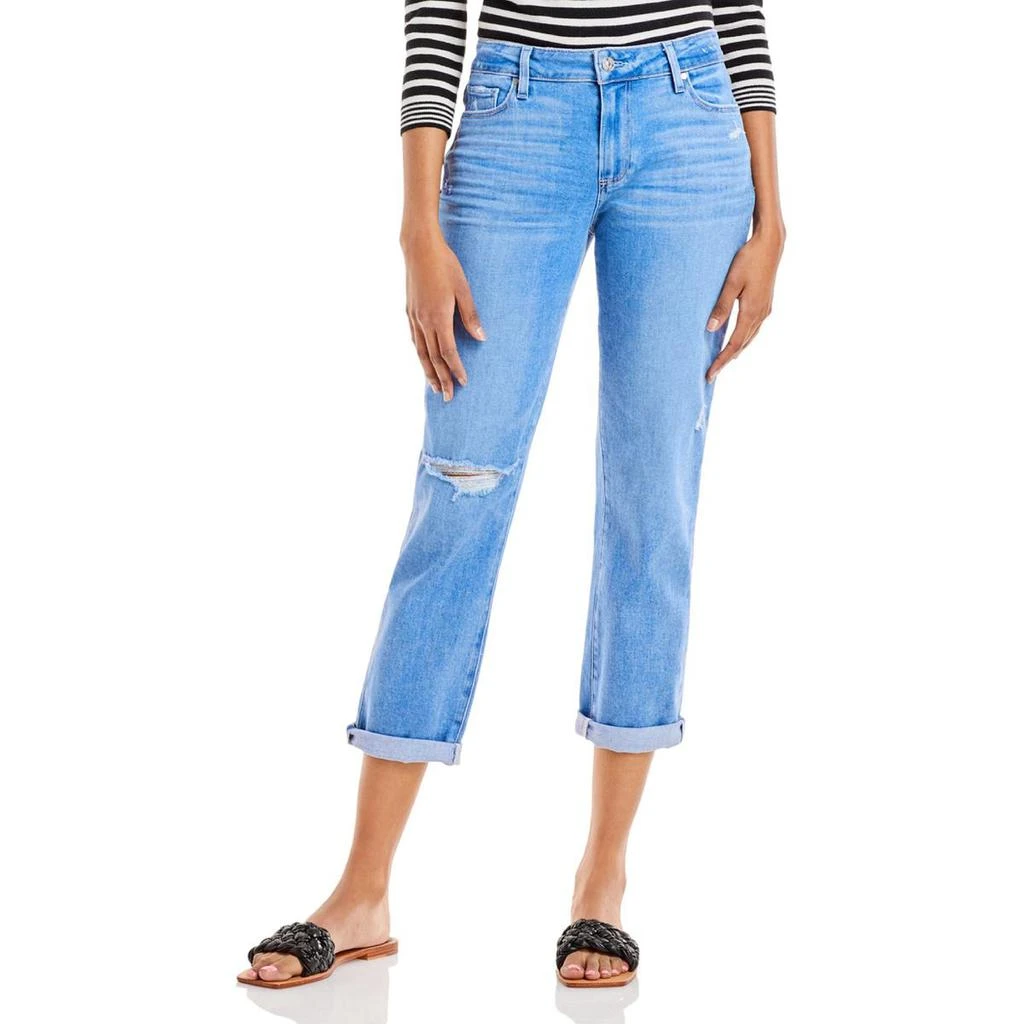 商品Paige|Paige Womens Brigitte Destucted Light Wash Boyfriend Jeans,价格¥245,第1张图片