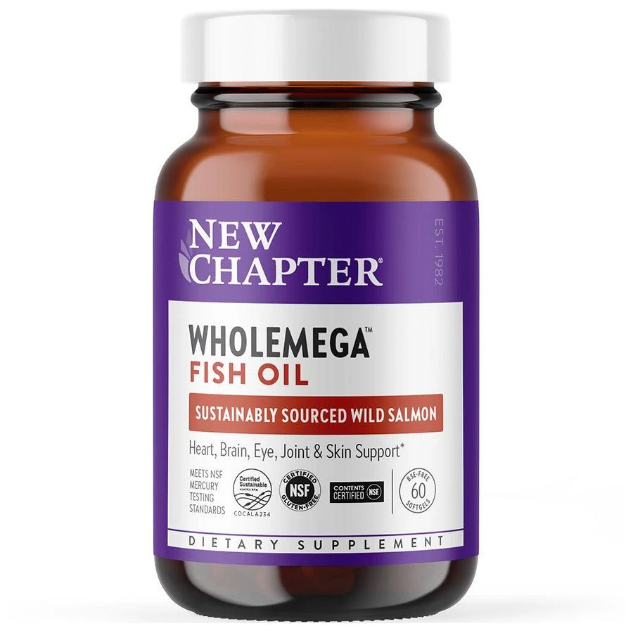 商品New Chapter|Wholemega Fish Oil, Wild Alaskan Salmon Oil, Softgels,价格¥209,第1张图片