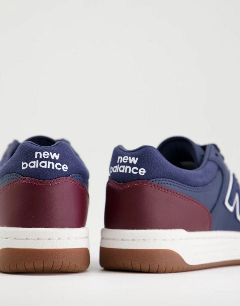 商品New Balance|New Balance 480 court trainers in navy and burgundy,价格¥486,第4张图片详细描述