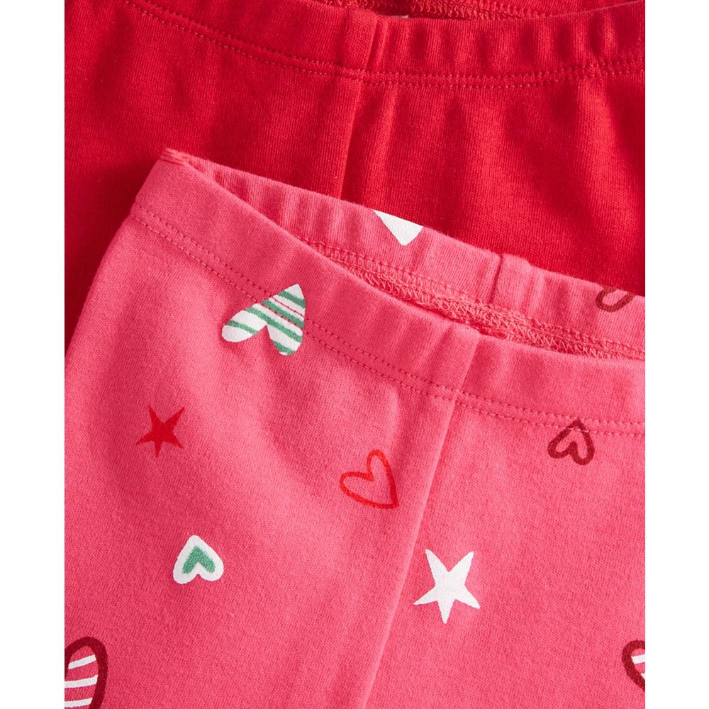 Baby Girls 2-Pk. Solid & Heart-Print Leggings, Created for Macy's商品第3张图片规格展示