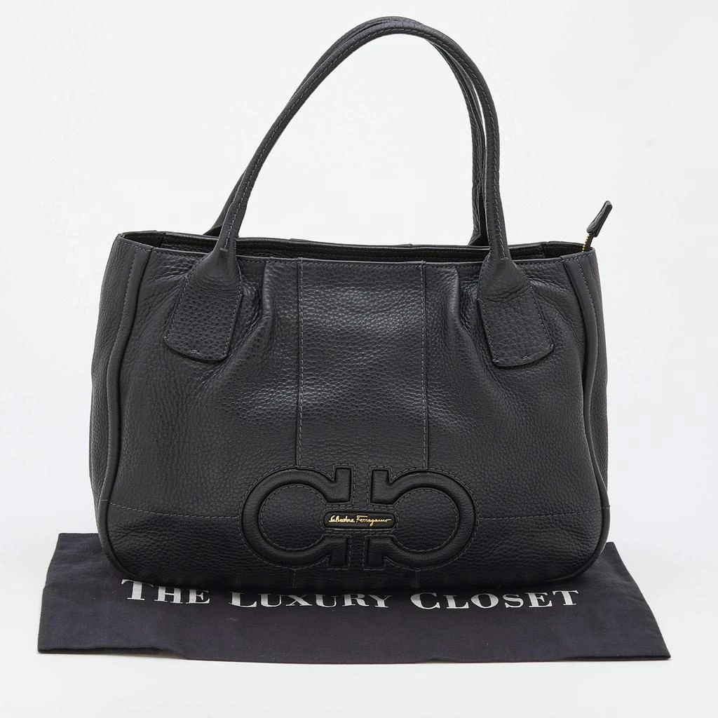 Salvatore Ferragamo Black Leather Gancini Logo Tote 商品