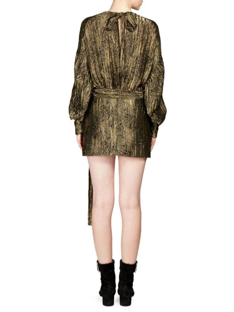 商品Yves Saint Laurent|Saint Laurent - Metallic Long-Sleeve Firework Dress,价格¥10056,第2张图片详细描述