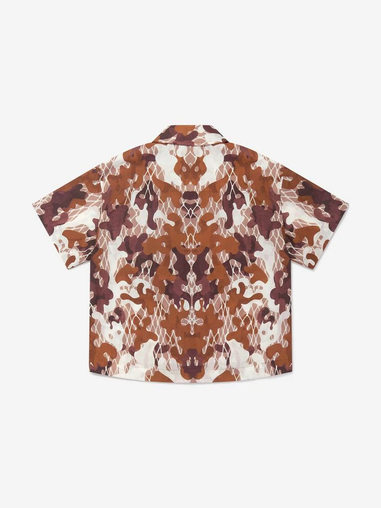 商品Burberry|Burberry Brown Boys Anish Camouflage Short Sleeve Shirt,价格¥1786,第4张图片详细描述