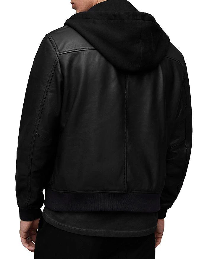 商品ALL SAINTS|Valk Leather Removable Hood Full Zip Bomber Jacket ,价格¥3448,第4张图片详细描述