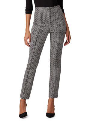 Printed Pintuck Slim Leg Pants商品第1张图片规格展示