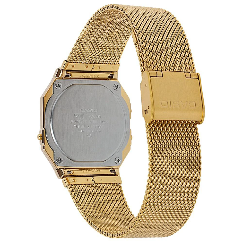 商品Casio|Unisex Gold-Tone Stainless Steel Mesh Bracelet Watch 35.5mm,价格¥600,第3张图片详细描述