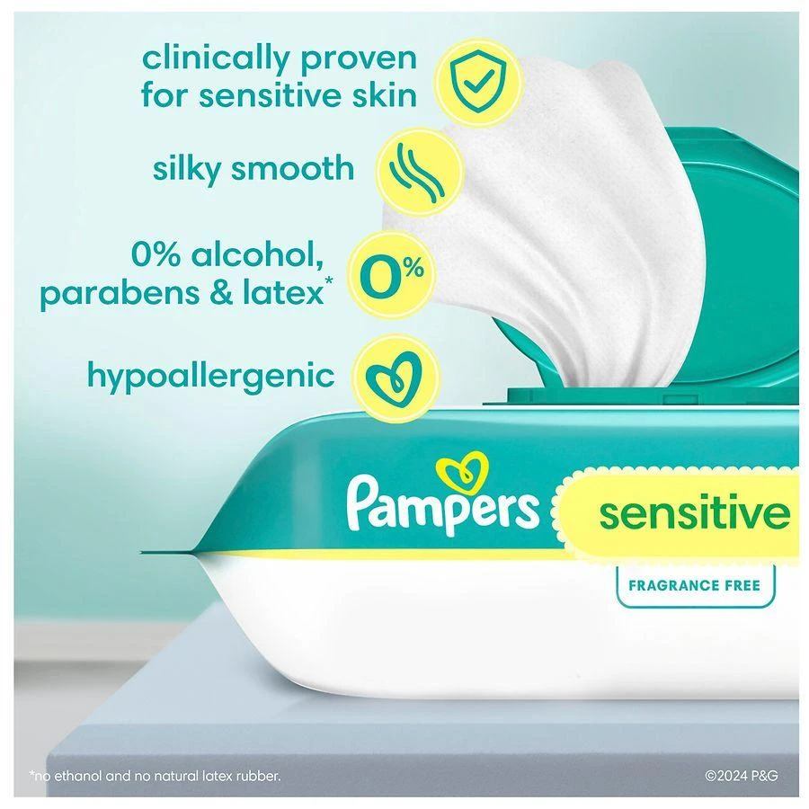 商品Pampers|Baby Wipes, Clinically Proven, Water Based, Hypoallergenic No scent, 1X Flip-Top Packs,价格¥30,第4张图片详细描述