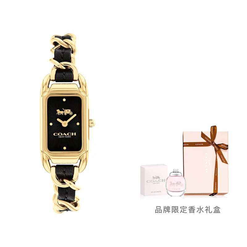 商品[国内直发] Coach|蔻驰 CADIE 欧美表 经典小方糖 石英机芯 黑色表盘 女表 手链表带送礼14504281,价格¥2580,第6张图片详细描述