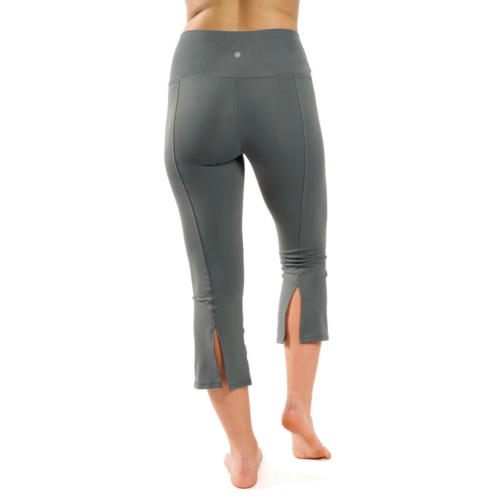 Yogalicious by Reflex Women's Nude Tech Elastic Free High Waist Flare Yoga Capri with Front Splits 商品