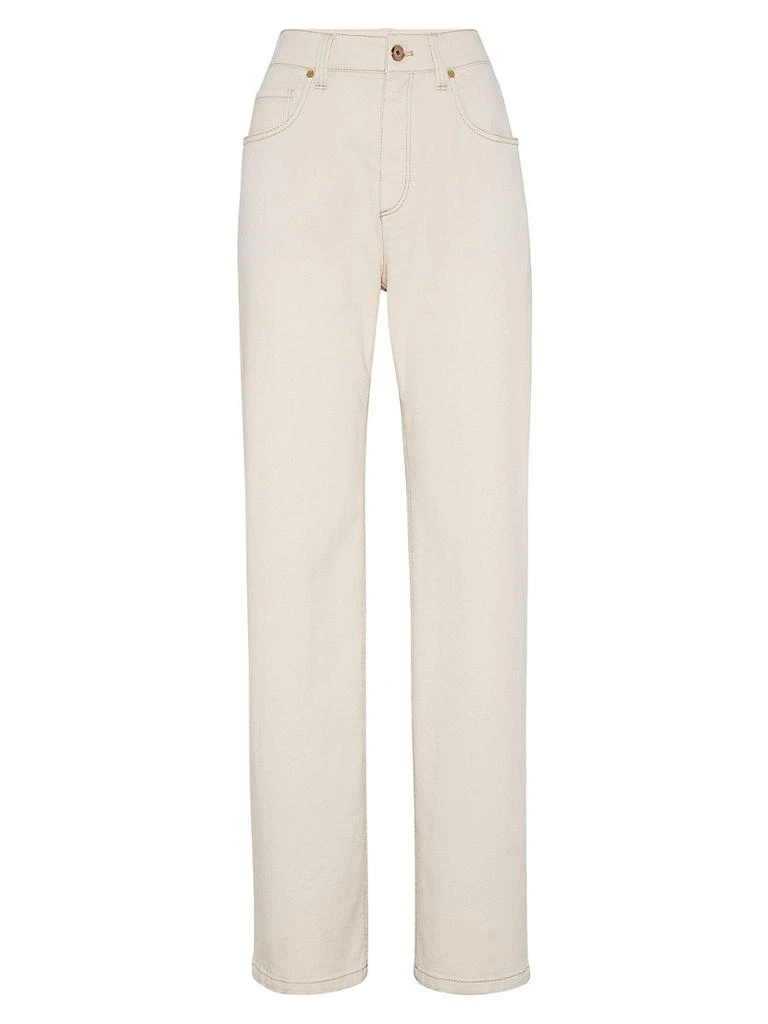 商品Brunello Cucinelli|Garment-Dyed Comfort Denim Loose Trousers With Shiny Tab,价格¥14296,第1张图片