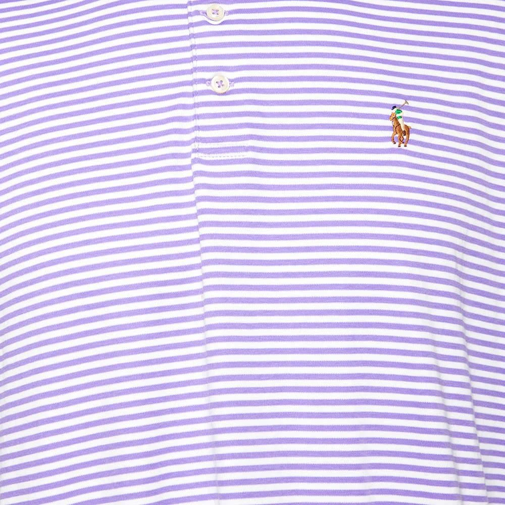 商品[二手商品] Ralph Lauren|Polo Ralph Lauren Purple Striped Cotton Classic Fit Polo T-Shirt L,价格¥1033,第4张图片详细描述