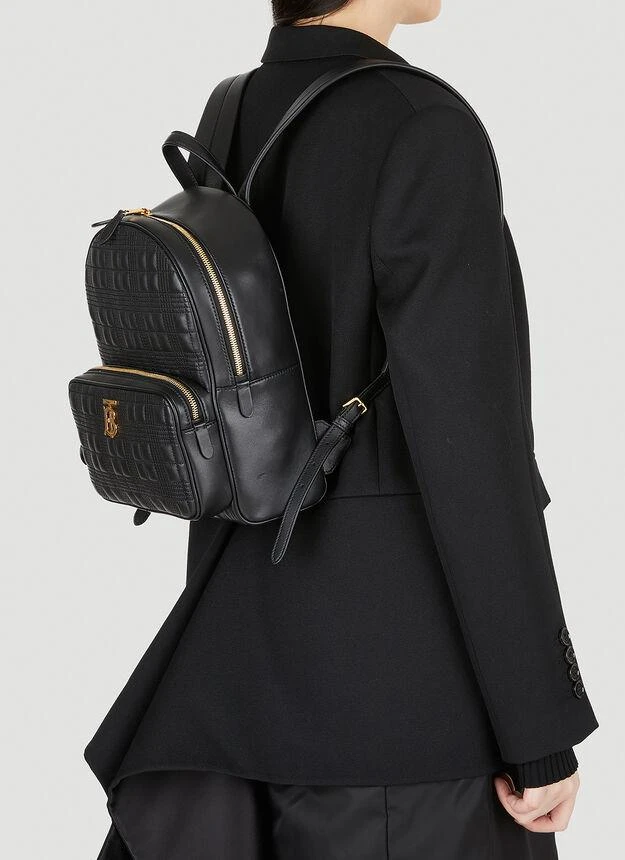 商品Burberry|Quilted TB Monogram Backpack in Black,价格¥15233,第2张图片详细描述