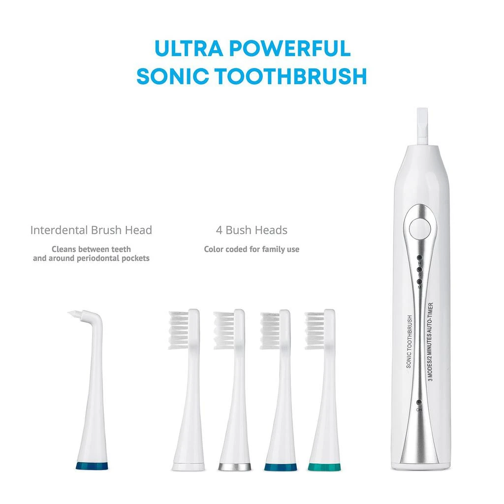 商品AquaSonic|AquaSonic Home Dental Center Rechargeable Power Toothbrush & Smart Water Flosser - Complete Family Oral Care System - 10 Attachments and Tips Included - Various Modes & Timers,价格¥450,第3张图片详细描述