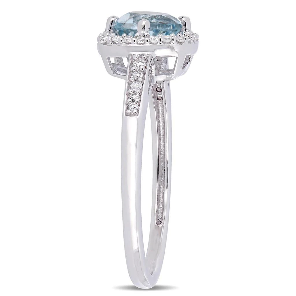 商品Delmar|10k White Gold Blue Topaz and Diamond Ring,价格¥3618,第2张图片详细描述