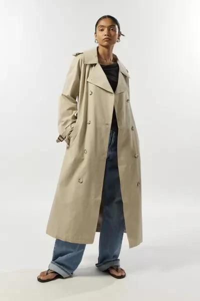 商品Light Before Dark|Light Before Dark Longline Cotton Trench Coat,价格¥909,第1张图片