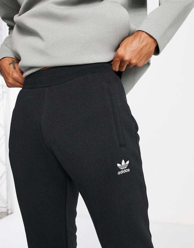 adidas Originals essentials slim fit joggers with small logo in black商品第2张图片规格展示