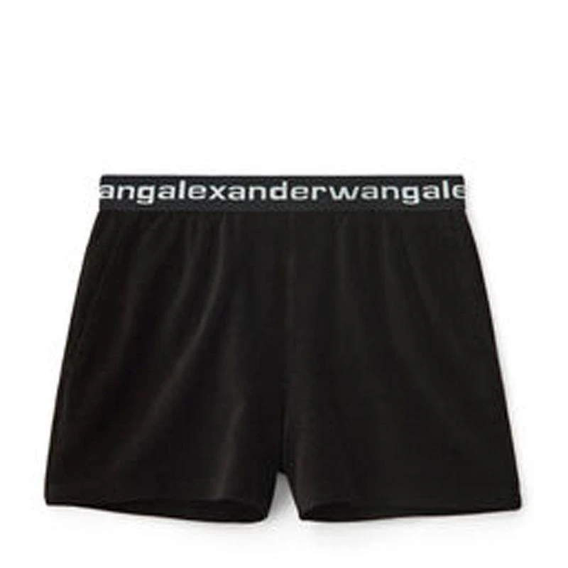 商品Alexander Wang|香港直邮ALEXANDER WANG亚历山大·王黑色女士弹力棉质短裤,价格¥3608,第1张图片