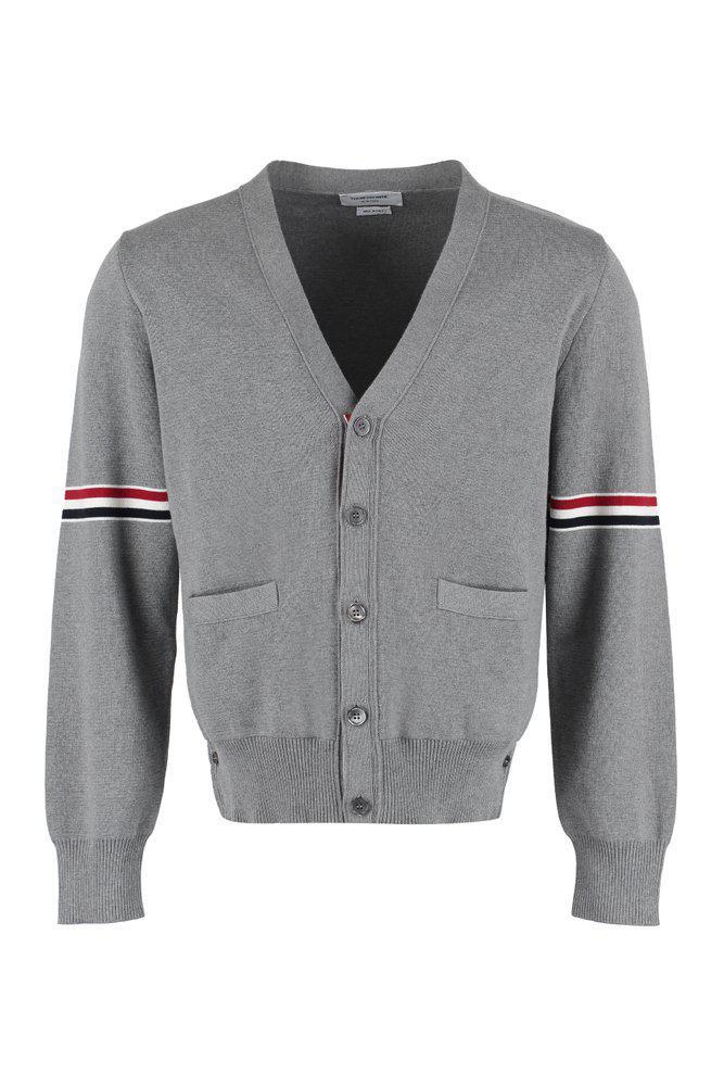 商品Thom Browne|Thom Browne 4-Bar Striped V-Neck Cardigan,价格¥8711,第1张图片