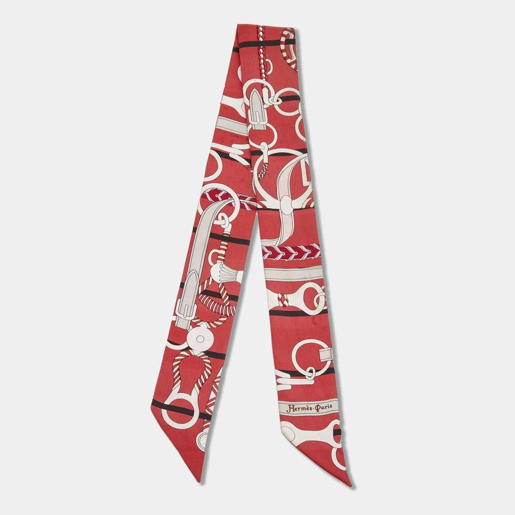 商品[二手商品] Hermes|Hermès Red Panoplie Equestre Silk Twilly,价格¥1423,第1张图片