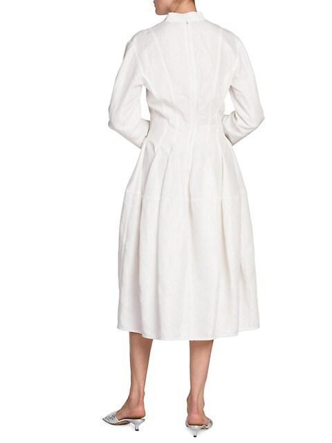 商品Bottega Veneta|Flared Long-Sleeve Midi-Dress,价格¥25053,第7张图片详细描述