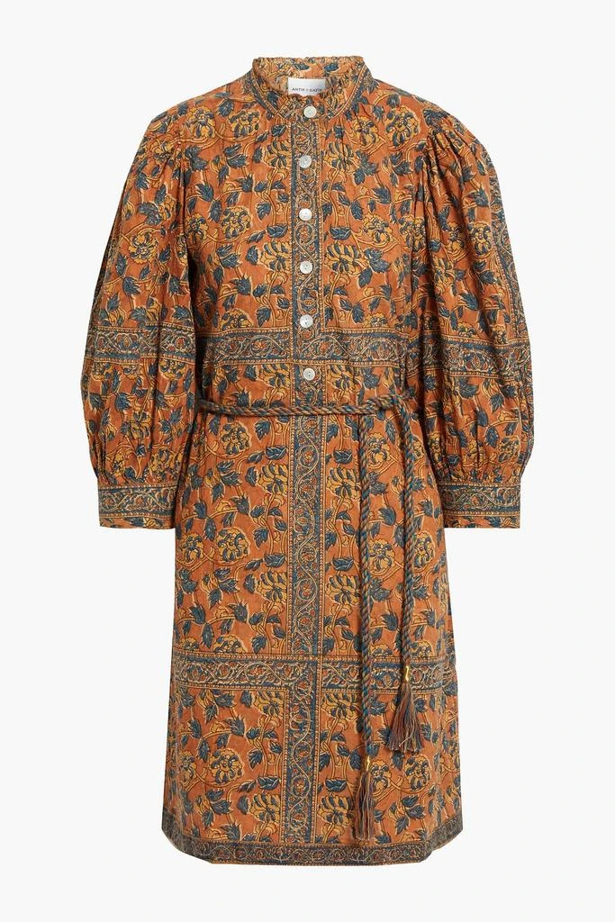 商品ANTIK BATIK|Fanny belted printed cotton mini dress,价格¥657,第1张图片