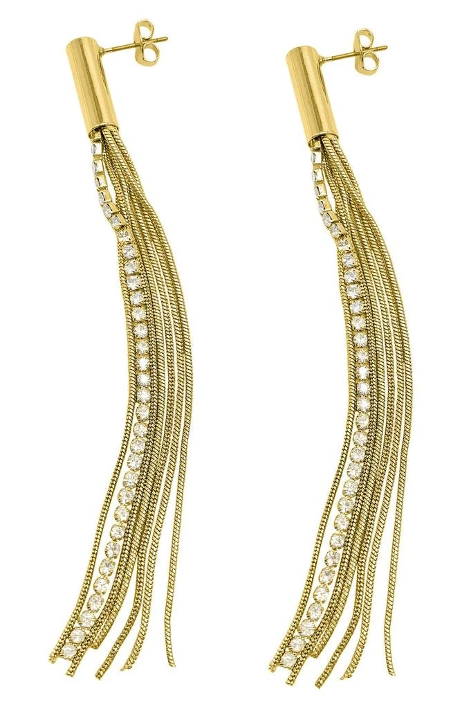 商品ADORNIA|Water Resistant Cubic Zirconia Fringe Drop Earrings,价格¥187,第1张图片