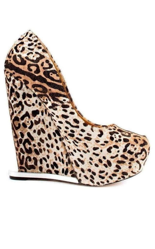 商品L.A.M.B.|Leopard Print Leather Wedge,价格¥784,第1张图片