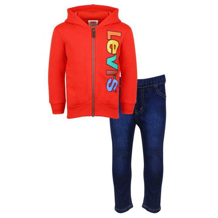 商品Levi's|Red Zip Hoodie & Jeans,价格¥184,第1张图片