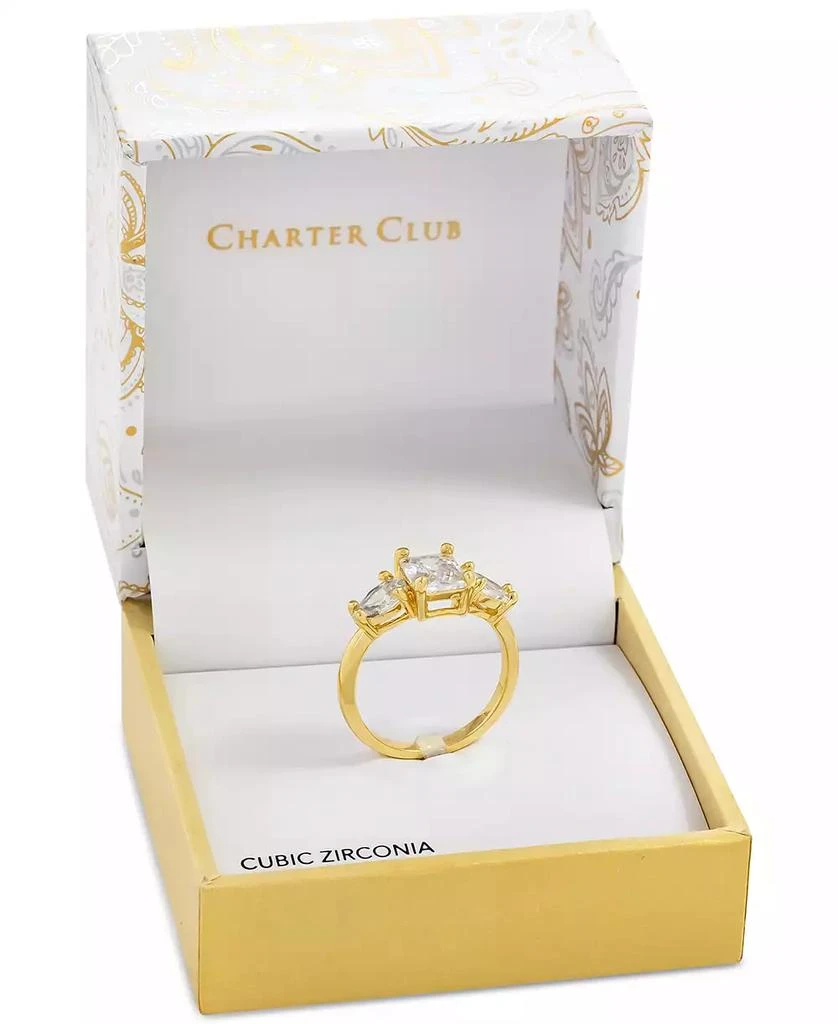 商品Charter Club|Gold-Tone Crystal Triple-Stone Ring, Created for Macy's,价格¥45,第2张图片详细描述