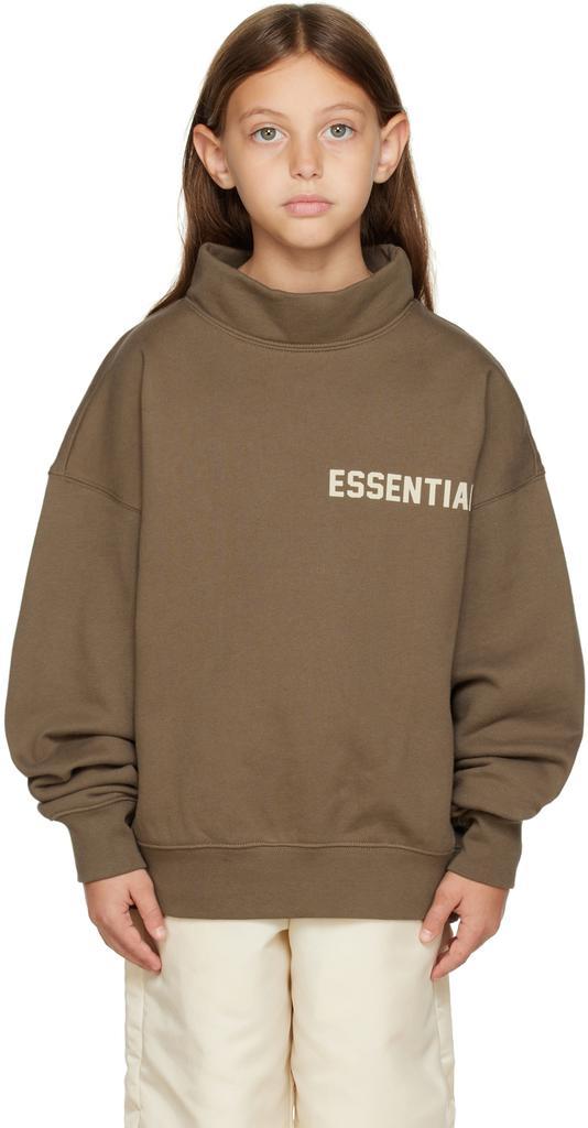 商品Essentials|Kids Brown Mock Neck Sweatshirt,价格¥464,第1张图片
