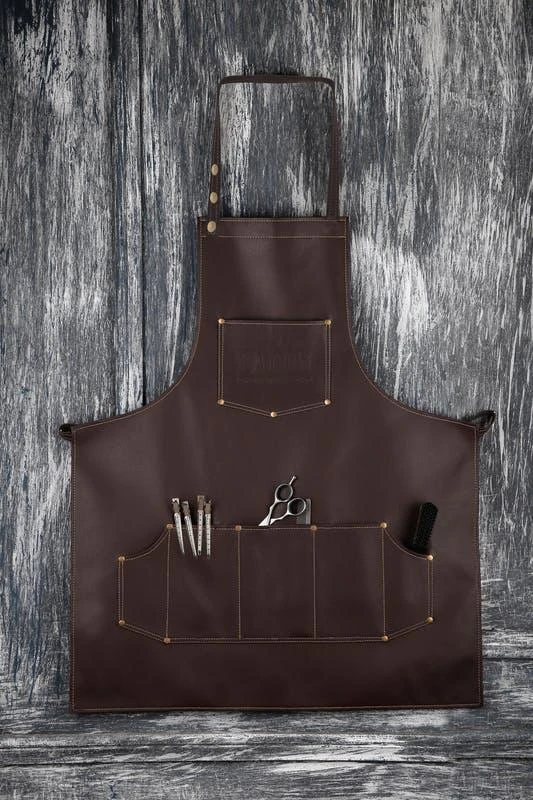 商品Facon Razors|Professional Leather Hair Cutting Hairdressing Barber Apron Cape For Salon Hairstylist,价格¥189,第1张图片